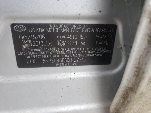 Photo 10 from auction – 2006 HYUNDAI SONATA GLS with VIN 5NPEU46F86H122713