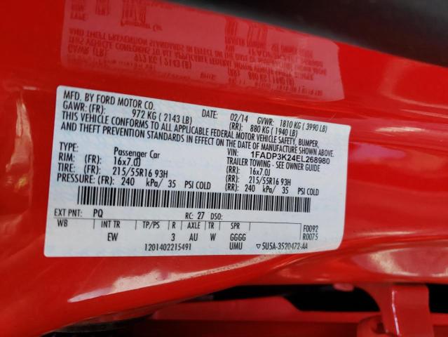 Photo 10 from auction – 2014 FORD FOCUS SE with VIN 1FADP3K24EL268980