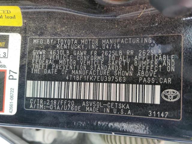 Photo 10 from auction – 2014 TOYOTA CAMRY L with VIN 4T1BF1FK7EU397563