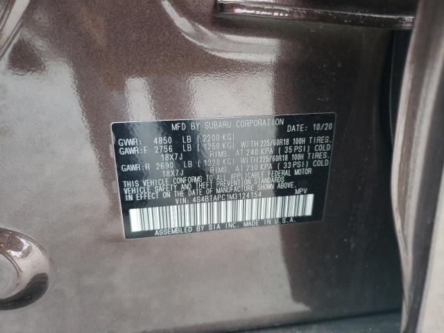 Photo 10 from auction – 2021 SUBARU OUTBACK TO with VIN 4S4BTAPC1M3124154