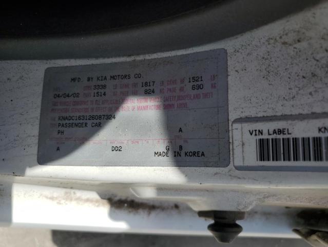 Photo 10 from auction – 2002 KIA RIO CINCO with VIN KNADC163126087324