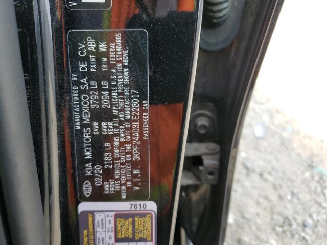 Photo 10 from auction – 2020 KIA FORTE FE with VIN 3KPF24AD3LE228017