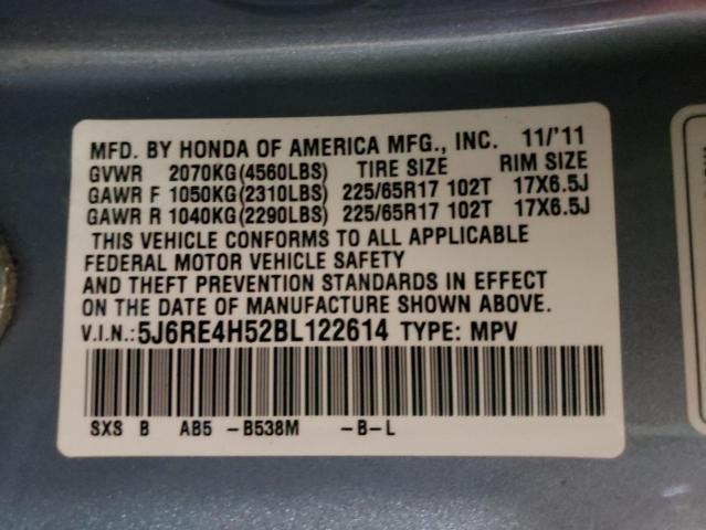 Photo 10 from auction – 2011 HONDA CR-V EX with VIN 5J6RE4H52BL122614