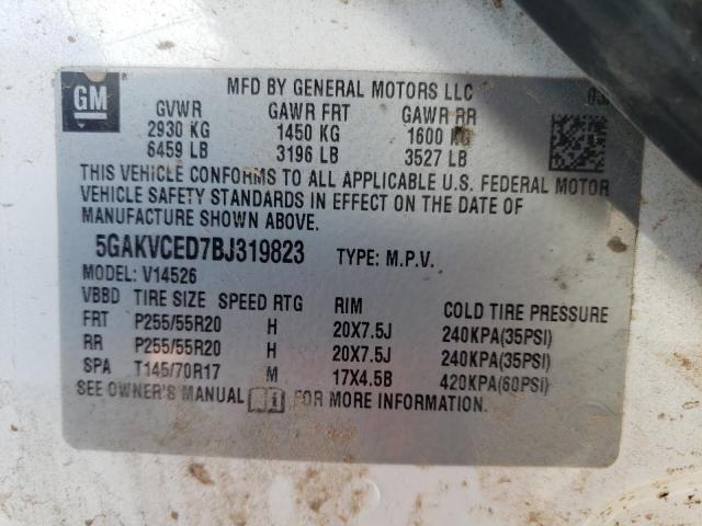 Photo 10 from auction – 2011 BUICK ENCLAVE CX with VIN 5GAKVCED7BJ319823