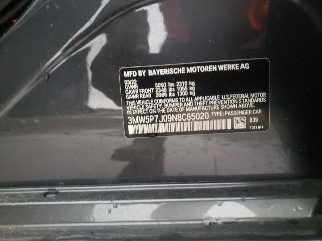 Photo 10 from auction – 2022 BMW 330E with VIN 3MW5P7J09N8C65020