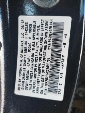Photo 10 from auction – 2012 HONDA CIVIC with VIN 19XFB2F5XCE093768