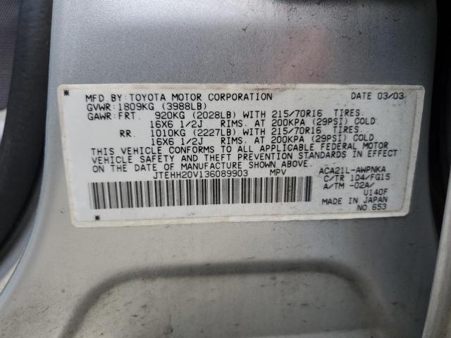 Photo 10 from auction – 2003 TOYOTA RAV4 with VIN JTEHH20V136089903