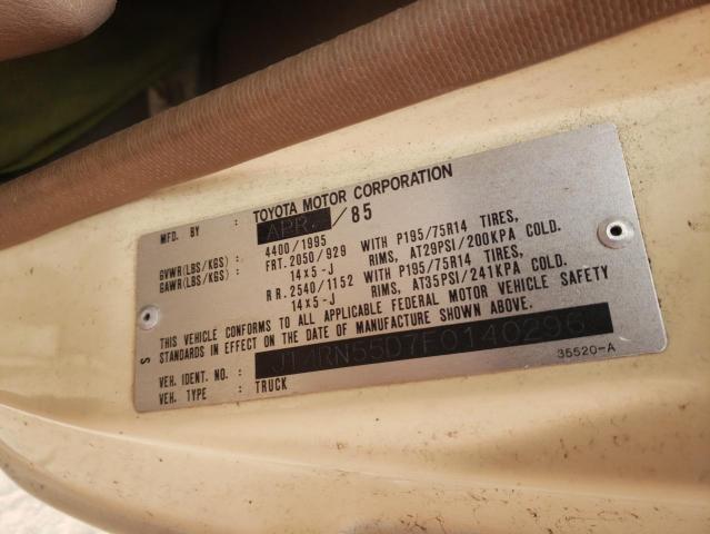Photo 10 from auction – 1985 TOYOTA PICKUP 1/2 with VIN JT4RN55D7F0140296