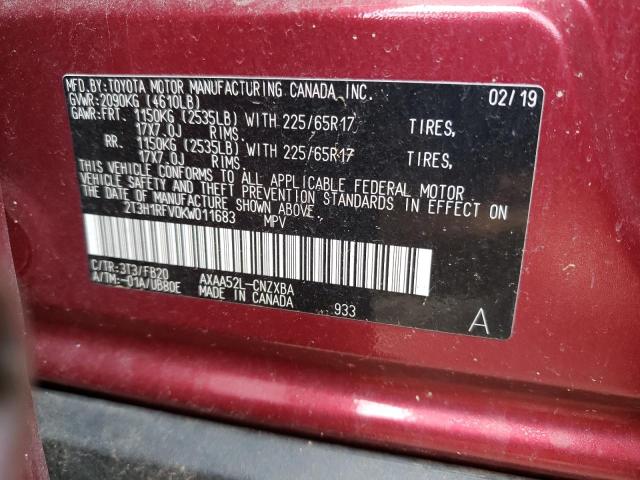 Photo 10 from auction – 2019 TOYOTA RAV4 LE with VIN 2T3H1RFV0KW011683