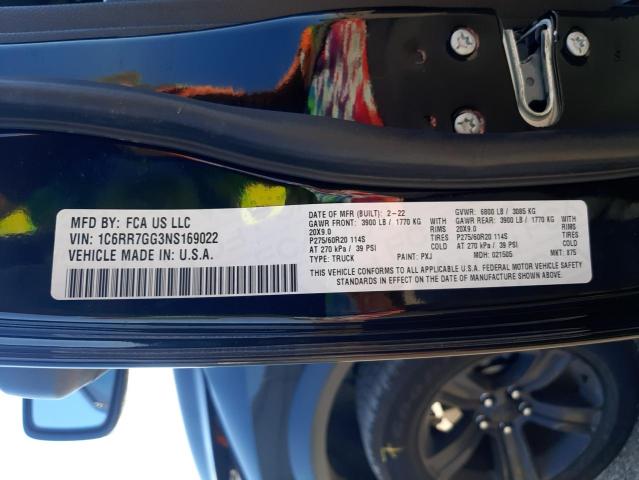 Photo 10 from auction – 2022 RAM 1500 CLASS with VIN 1C6RR7GG3NS169022