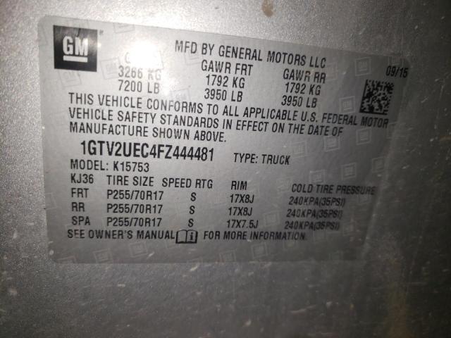 Photo 10 from auction – 2015 GMC SIERRA K15 with VIN 1GTV2UEC4FZ444481