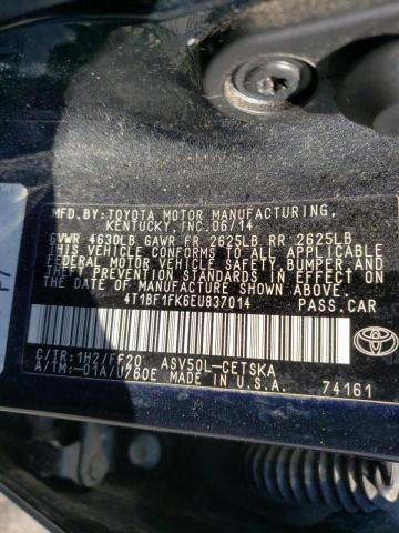 Photo 10 from auction – 2014 TOYOTA CAMRY L with VIN 4T1BF1FK6EU837014
