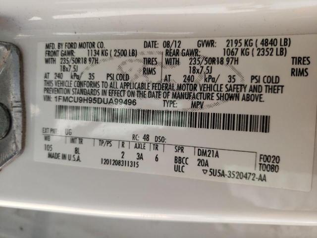 Photo 10 from auction – 2013 FORD ESCAPE SEL with VIN 1FMCU9H95DUA99496
