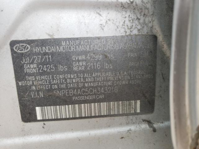 Photo 10 from auction – 2012 HYUNDAI SONATA GLS with VIN 5NPEB4AC5CH343216