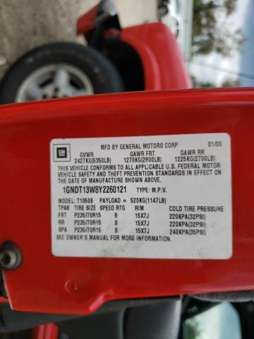Photo 10 from auction – 2000 CHEVROLET BLAZER with VIN 1GNDT13W8Y2260121
