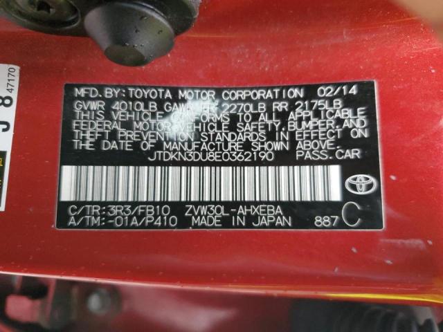 Photo 10 from auction – 2014 TOYOTA PRIUS with VIN JTDKN3DU8E0362190