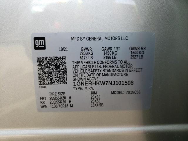 Photo 10 from auction – 2022 CHEVROLET TRAVERSE L with VIN 1GNERHKW7NJ101508