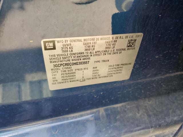 Photo 10 from auction – 2017 CHEVROLET SILVERADO with VIN 3GCPCREC0HG383667