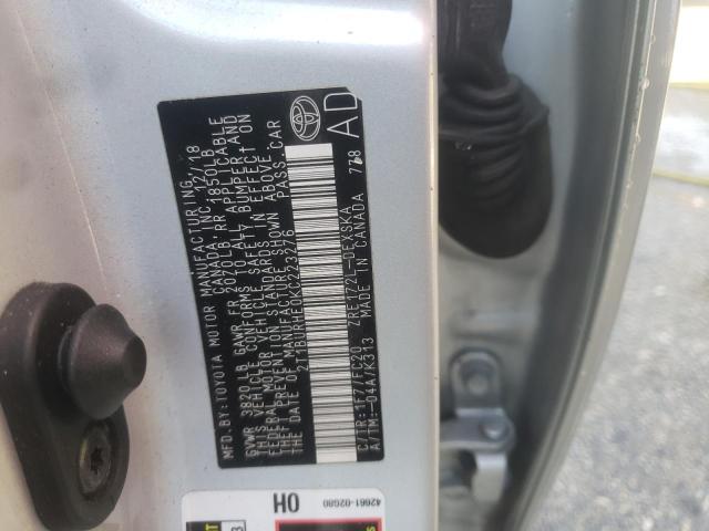 Photo 10 from auction – 2019 TOYOTA COROLLA L with VIN 2T1BURHE0KC223276