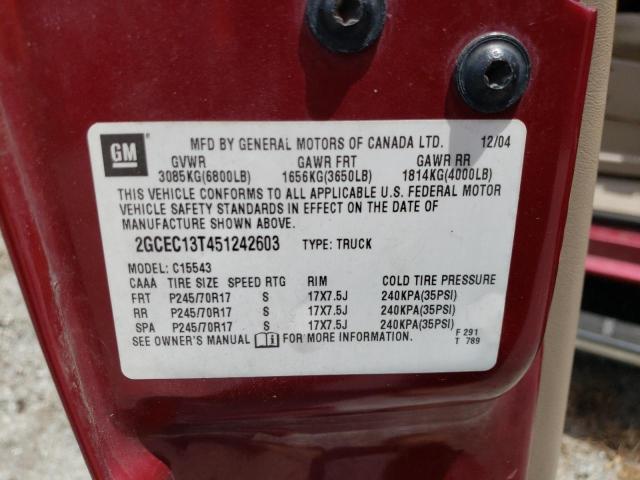 Photo 10 from auction – 2005 CHEVROLET SILVERADO with VIN 2GCEC13T451242603