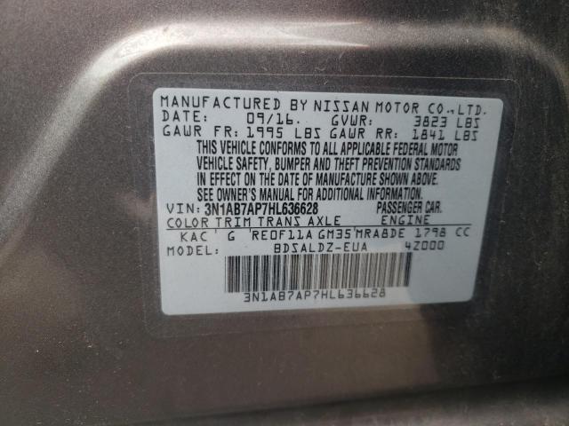 Photo 10 from auction – 2017 NISSAN SENTRA S with VIN 3N1AB7AP7HL636628