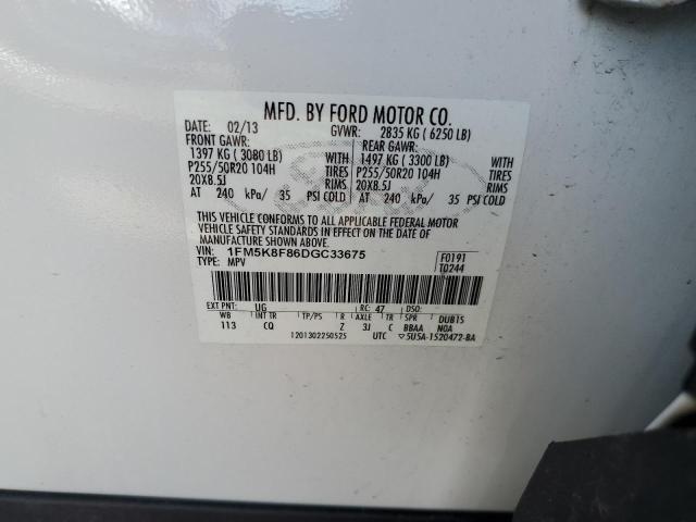Photo 10 from auction – 2013 FORD EXPLORER L with VIN 1FM5K8F86DGC33675