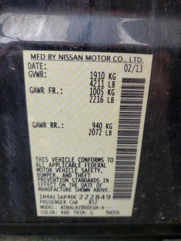Photo 10 from auction – 2013 NISSAN ALTIMA 2.5 with VIN 1N4AL3AP4DC222849