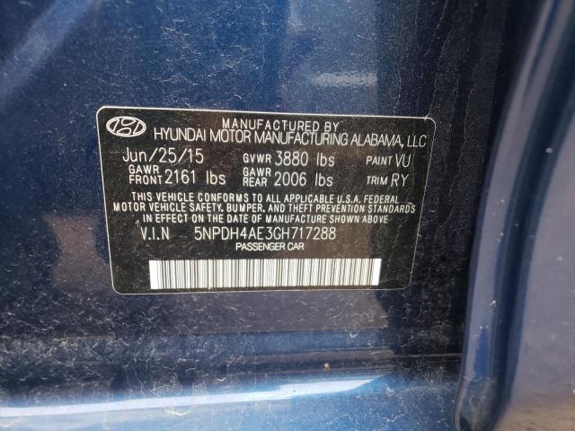 Photo 10 from auction – 2016 HYUNDAI ELANTRA SE with VIN 5NPDH4AE3GH717288