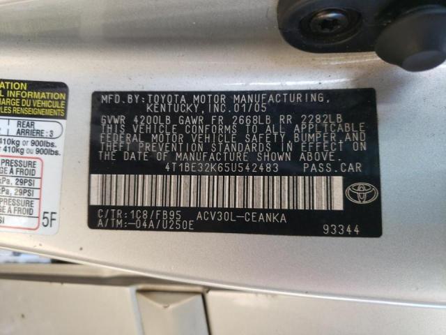 Photo 10 from auction – 2005 TOYOTA CAMRY LE with VIN 4T1BE32K65U542483