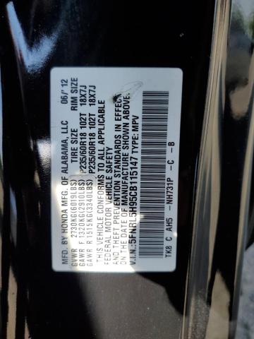 Photo 10 from auction – 2012 HONDA ODYSSEY TO with VIN 5FNRL5H95CB115147