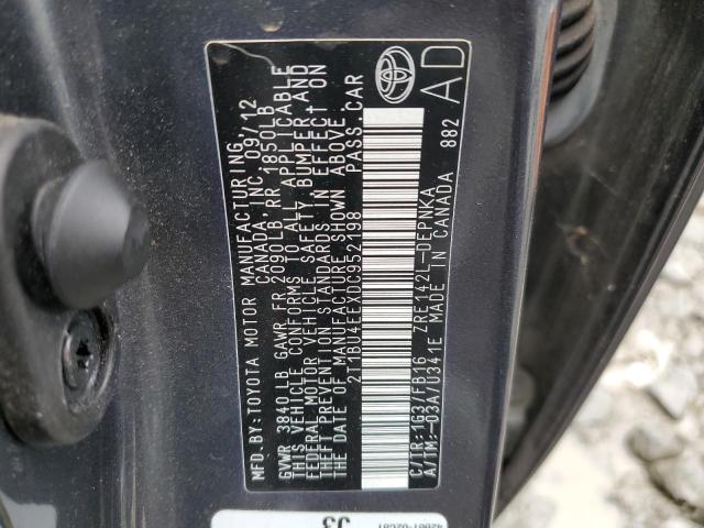 Photo 10 from auction – 2013 TOYOTA COROLLA BA with VIN 2T1BU4EEXDC952198