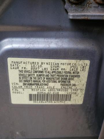 Photo 10 from auction – 2011 NISSAN SENTRA 2.0 with VIN 3N1AB6AP8BL631942