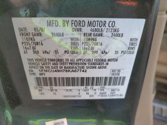 Photo 10 from auction – 2008 FORD ESCAPE HEV with VIN 1FMCU49H78KA67742