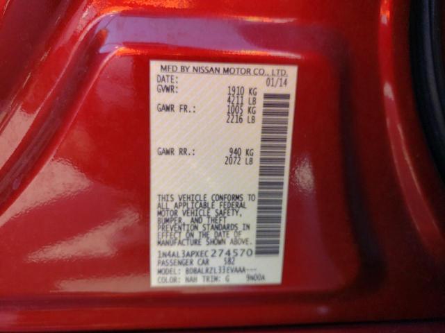 Photo 10 from auction – 2014 NISSAN ALTIMA 2.5 with VIN 1N4AL3APXEC274570