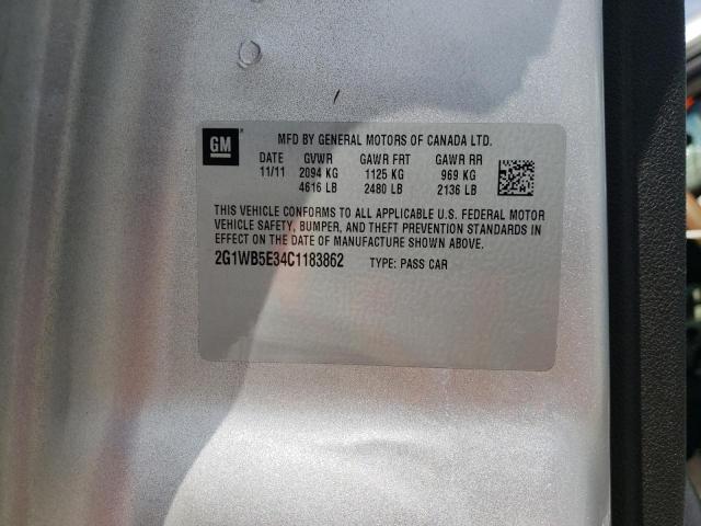 Photo 10 from auction – 2012 CHEVROLET IMPALA LT with VIN 2G1WB5E34C1183862
