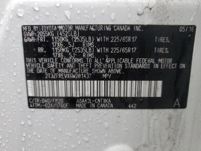 Photo 10 from auction – 2016 TOYOTA RAV4 LE with VIN 2T3ZFREVXGW281437