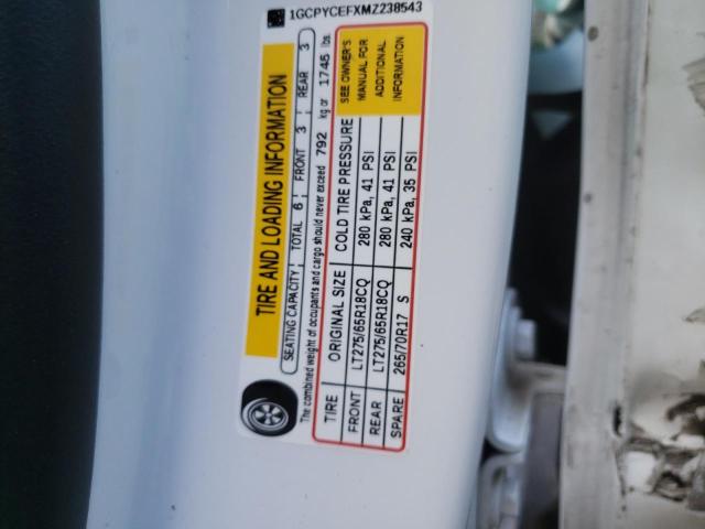 Photo 10 from auction – 2021 CHEVROLET SILVERADO with VIN 1GCPYCEFXMZ238543