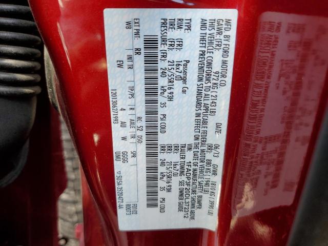 Photo 10 from auction – 2013 FORD FOCUS SE with VIN 1FADP3F20DL372312
