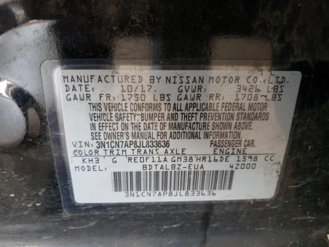 Photo 10 from auction – 2018 NISSAN VERSA S with VIN 3N1CN7AP8JL833636