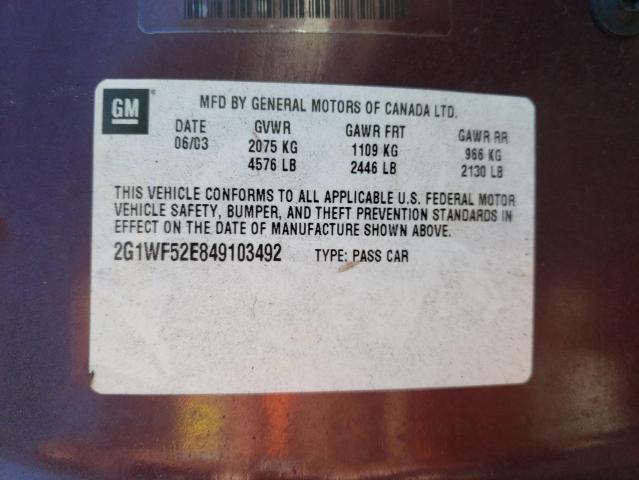 Photo 10 from auction – 2004 CHEVROLET IMPALA with VIN 2G1WF52E849103492