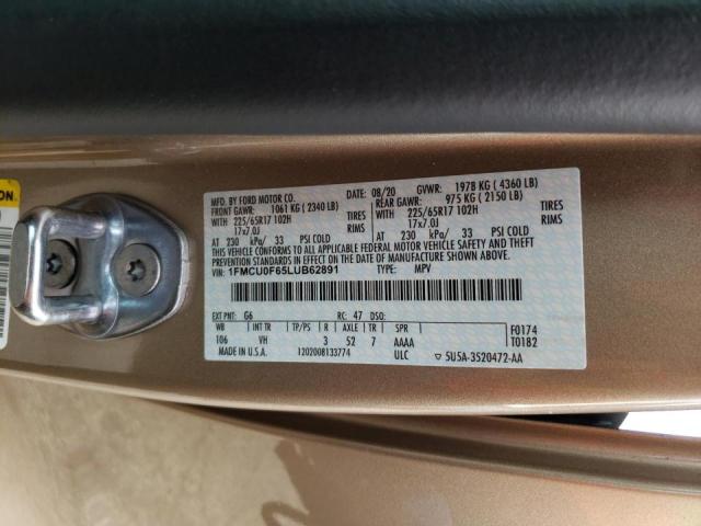 Photo 10 from auction – 2020 FORD ESCAPE S with VIN 1FMCU0F65LUB62891
