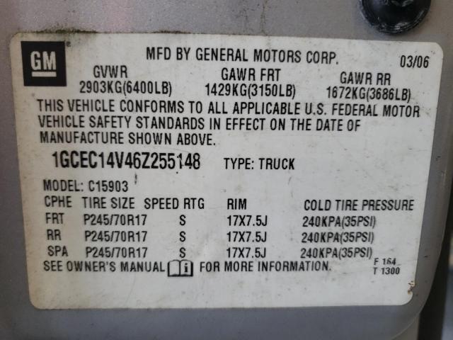 Photo 10 from auction – 2006 CHEVROLET SILVERADO with VIN 1GCEC14V46Z255148