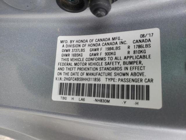 Photo 10 from auction – 2017 HONDA CIVIC LX with VIN 2HGFC4B59HH311856