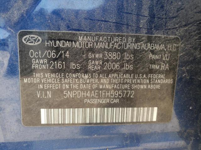 Photo 10 from auction – 2015 HYUNDAI ELANTRA SE with VIN 5NPDH4AE1FH595772