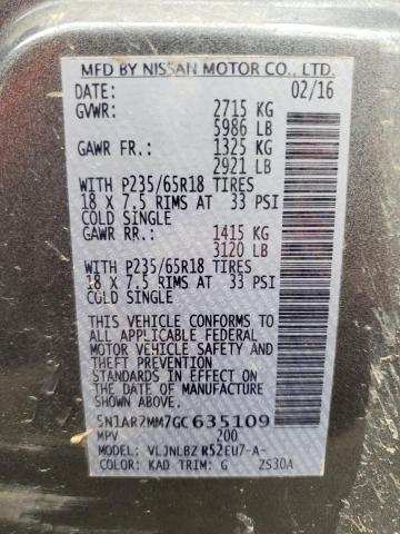 Photo 10 from auction – 2016 NISSAN PATHFINDER with VIN 5N1AR2MM7GC635109