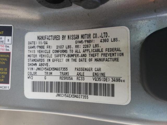 Photo 10 from auction – 2005 INFINITI G35 with VIN JNKCV54EX5M407355