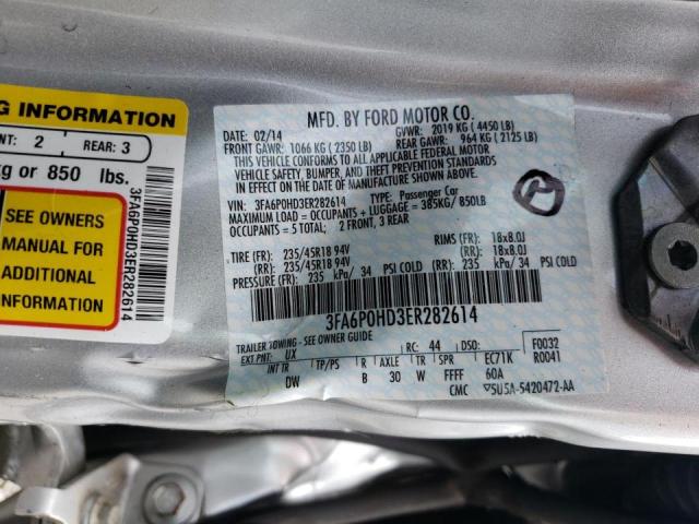 Photo 10 from auction – 2014 FORD FUSION SE with VIN 3FA6P0HD3ER282614