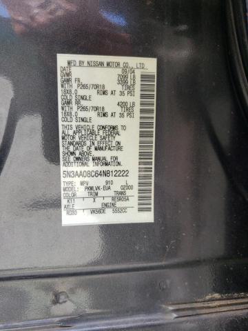 Photo 10 from auction – 2004 INFINITI QX56 with VIN 5N3AA08C64N812222