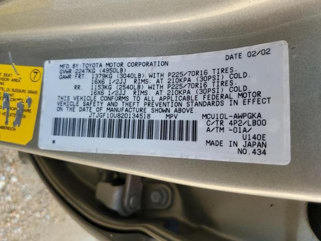 Photo 10 from auction – 2002 LEXUS RX 300 with VIN JTJGF10U820134518
