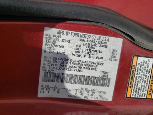 Photo 10 from auction – 2002 FORD EXPLORER X with VIN 1FMZU73EX2ZC29503